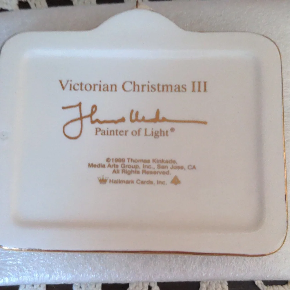 Vintage Hallmark Keepsake Ornament Victorian Christmas III Thomas Kinkad…